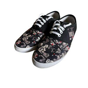 Disney Mickey & Minnie Caught in Moment Canvas Sneakers Bradford Exchange Size 9